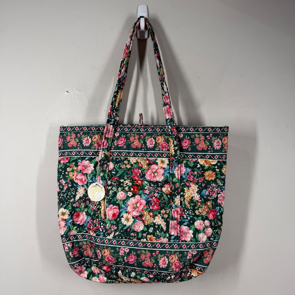Vera Bradley Quilted Floral Tote Bag Purse Springtime Toggle Closure Vtg NWT USA